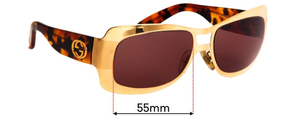 Sunglass Fix Replacement Lenses for Gucci GG 2617/S  - 55mm Wide